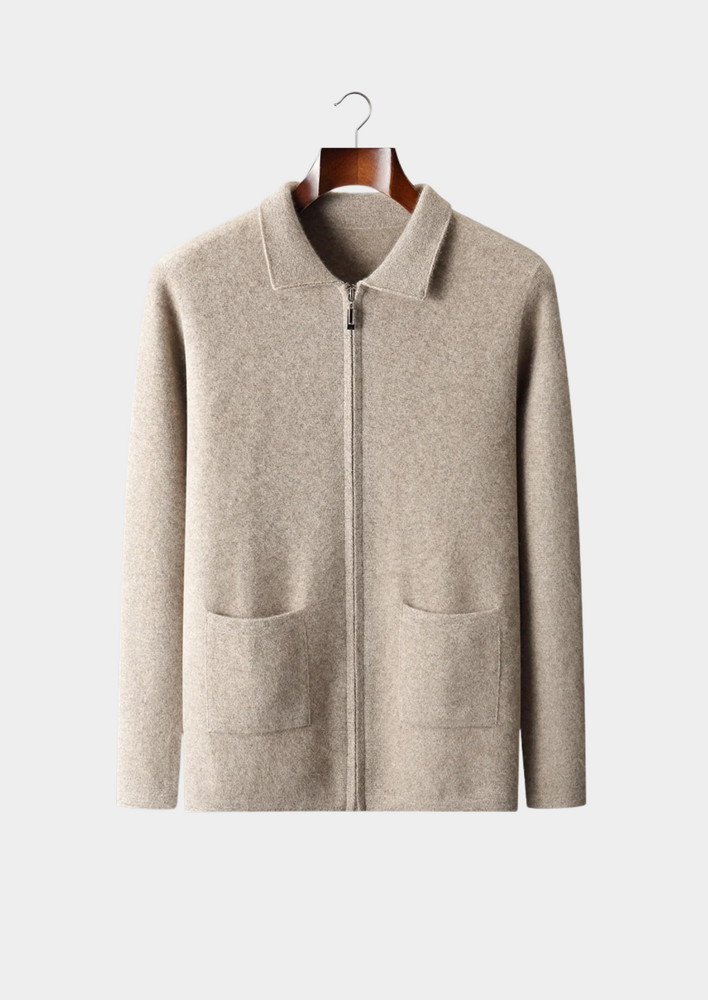 PREMIUM CASHMERE ZIPPER CARDIGAN